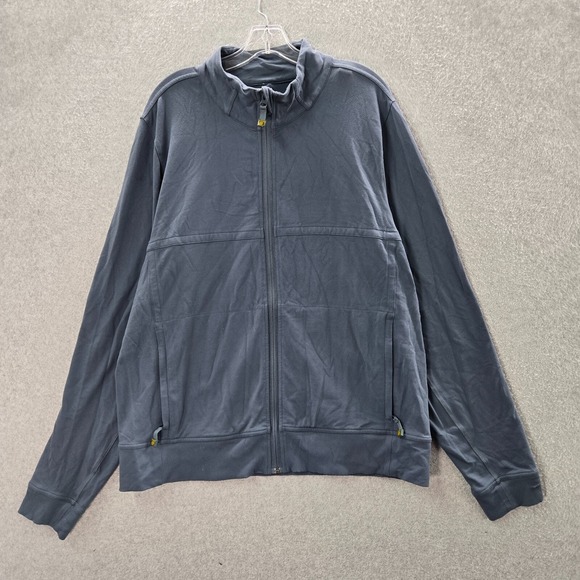 Lululemon Men Jacket XL Blue Track Pockets Full Zip Mock Neck - Picture 1 of 13